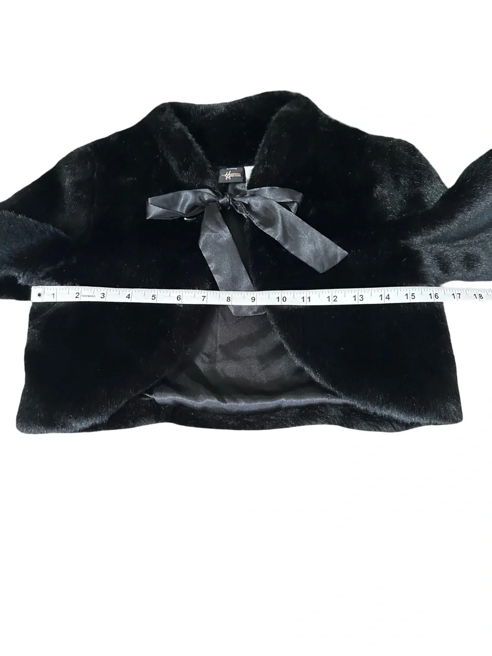 Disney Hannah Montana Faux Fur Black Cropped Shrug Girls XL 16 Fits XS Petite
